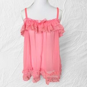 Victoria's Secret pink lace babydoll top